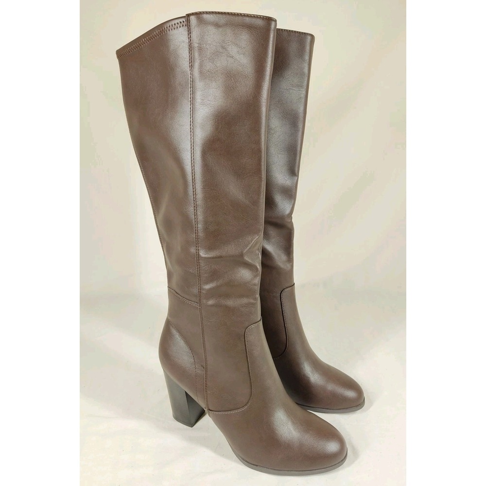 Style & Co. Womens Addyy Tall Slip On Knee-High Boots | Chocolate Sm | 10 M